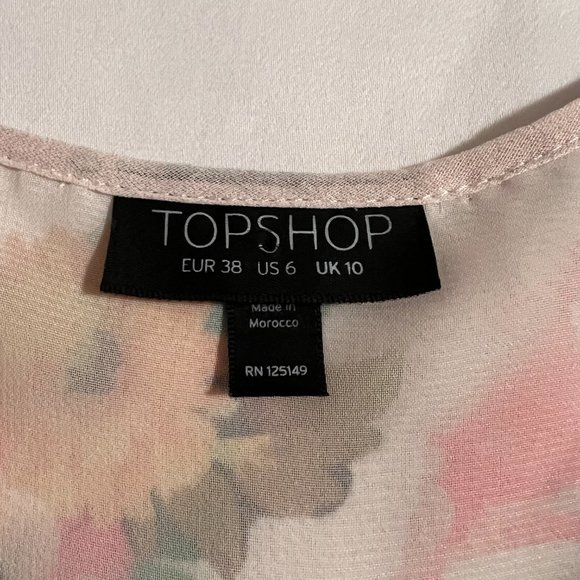 Topshop Bright Blossom Dip Hem Dress - Picture 4 of 5